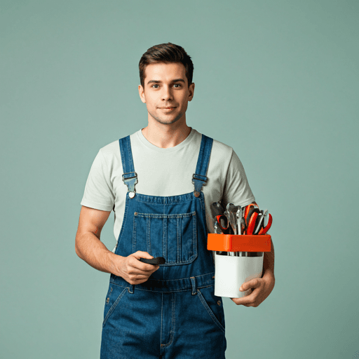 Handwerker mit Werkzeuggürtel